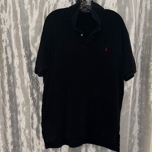Ralph Lauren Black Polo Shirt with Red Logo Men’s Size Large 🔥 BL2